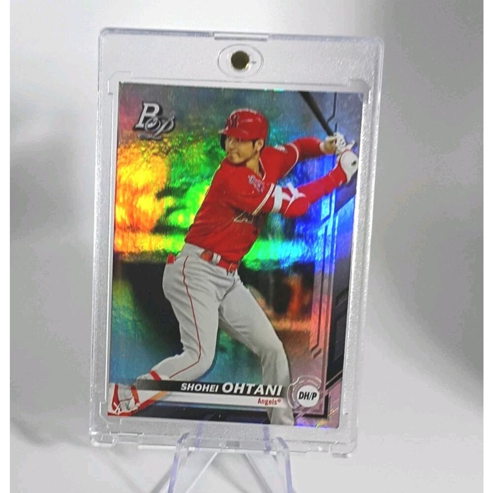 Shohei Ohtani 2019 Bowman Platinum #2 Silver Foil Refractor Batting Angels - Picture 3 of 10